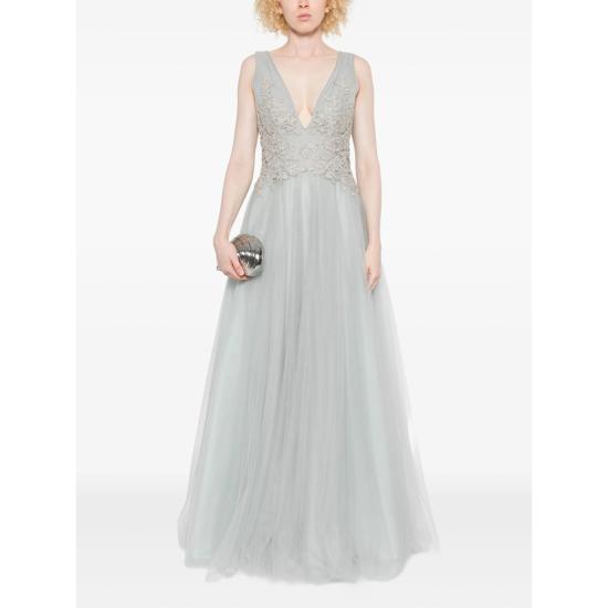 25FW 코스타렐로스 롱 원피스 PF2535 GRACIELLA NEBBI BLUE - COSTARELLOS