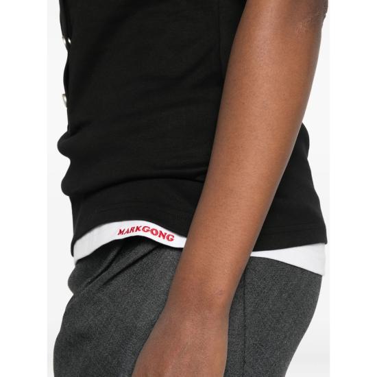 25FW 마크공 민소매 티셔츠 25AW097TE008 BKWHI BLACK WHITE - MARKGONG