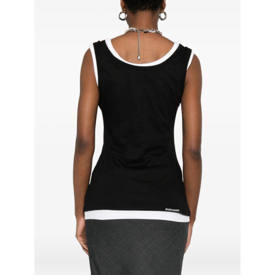 25FW 마크공 민소매 티셔츠 25AW097TE008 BKWHI BLACK WHITE - MARKGONG