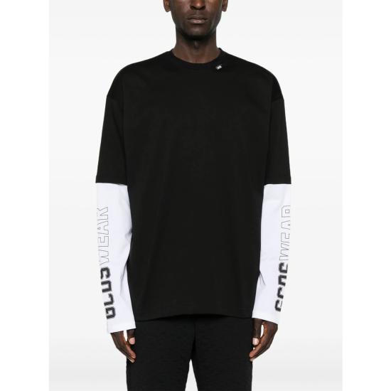 25FW 지씨디에스 긴팔 티셔츠 B2CM2206JF1 BLACK BLACK WHITE - GCDS