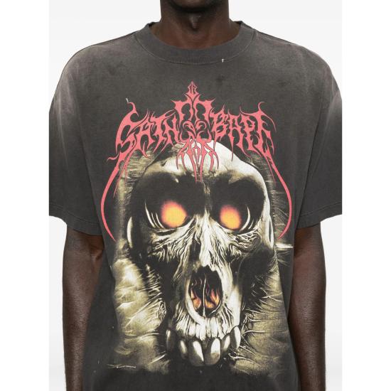 25FW 세인트 미카엘 반팔 티셔츠 0000 C37 BLACK - SAINT MXXXXXX