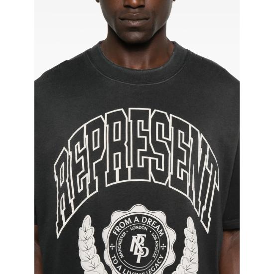 25FW 리프레젠트 반팔 티셔츠 MLM100170 04 STBK BLACK WHITE - REPRESENT