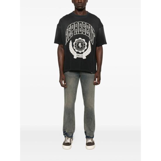 25FW 리프레젠트 반팔 티셔츠 MLM100170 04 STBK BLACK WHITE - REPRESENT