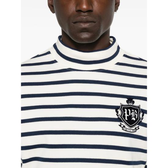 25FW 발망 긴팔 티셔츠 FH0EK038 GF30 GWY WHITE BLUE - BALMAIN