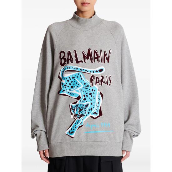 25FW 발망 긴팔 티셔츠 FF0JQ050 GF20 YHU GREY - BALMAIN