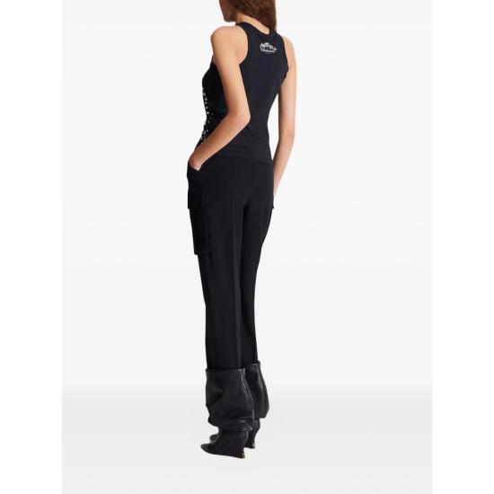 25FW 발망 민소매 티셔츠 FF0EB010GF15 GF15 EAB BLACK - BALMAIN