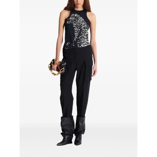 25FW 발망 민소매 티셔츠 FF0EB010GF15 GF15 EAB BLACK - BALMAIN