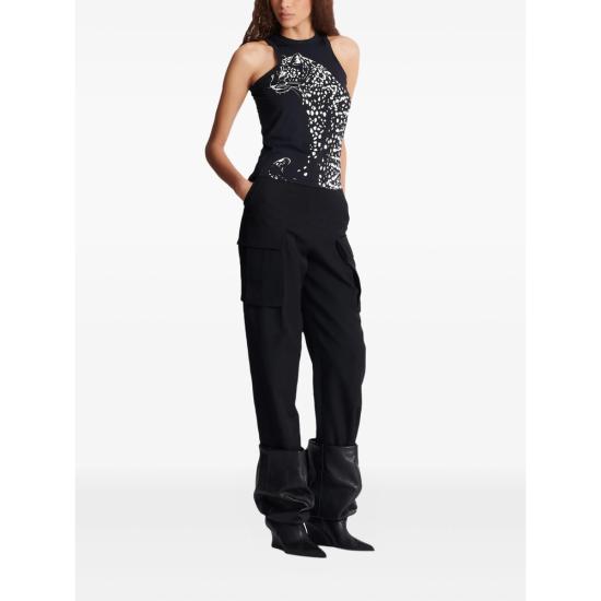 25FW 발망 민소매 티셔츠 FF0EB010GF15 GF15 EAB BLACK - BALMAIN