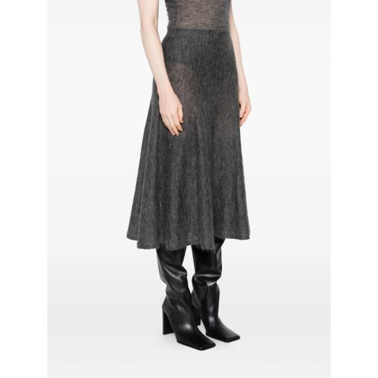 25FW 알라이아 롱 스커트 AA9J2419K123B 821 GREY - ALAIA