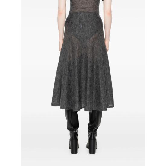 25FW 알라이아 롱 스커트 AA9J2419K123B 821 GREY - ALAIA