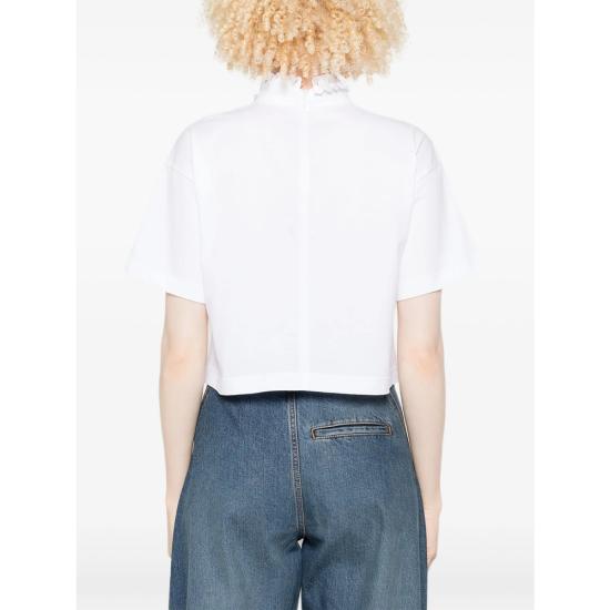 25FW 알라이아 반팔 티셔츠 AA9I0009J010B 000 WHITE - ALAIA