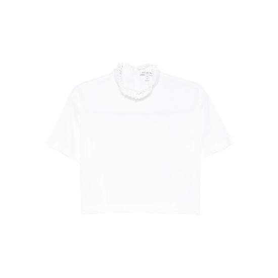 25FW 알라이아 반팔 티셔츠 AA9I0009J010B 000 WHITE