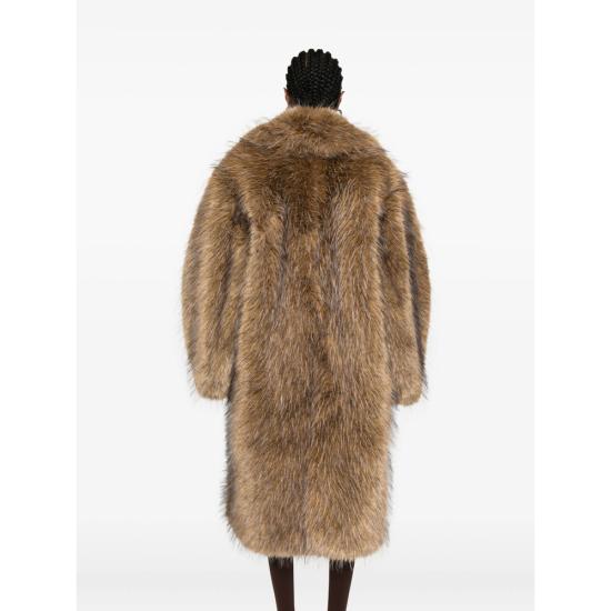 25FW 가니 내추럴 노치드 라펠 인조 퍼 코트 W0734 536 NEUTRALS - GANNI