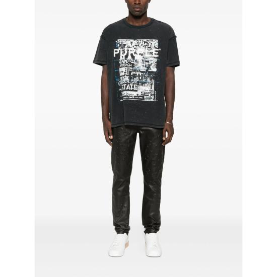 25FW 퍼플 브랜드 반팔 티셔츠 P101 TBBS BLACK - PURPLE BRAND