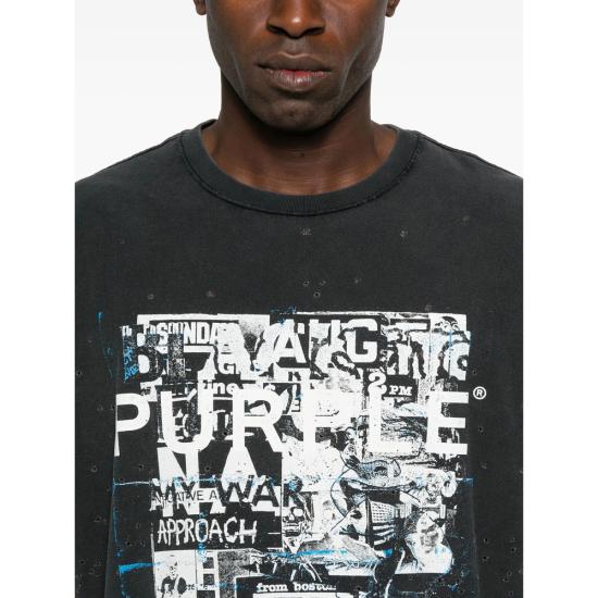 25FW 퍼플 브랜드 반팔 티셔츠 P101 TBBS BLACK - PURPLE BRAND