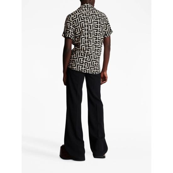 26SS 발망 반팔 셔츠 FH1HN011 VD01 GFE BLACK NEUTRALS - BALMAIN