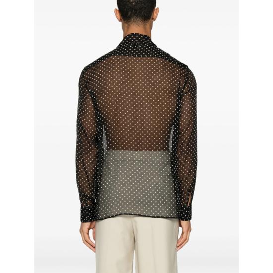 25SS 생로랑 긴팔 셔츠 822216 Y3H46 1095 BLACK - SAINT LAURENT