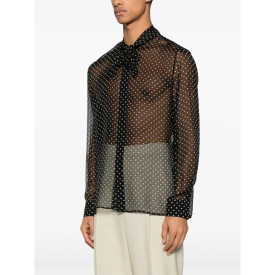 25SS 생로랑 긴팔 셔츠 822216 Y3H46 1095 BLACK - SAINT LAURENT