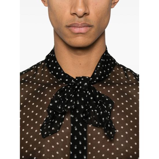 25SS 생로랑 긴팔 셔츠 822216 Y3H46 1095 BLACK - SAINT LAURENT