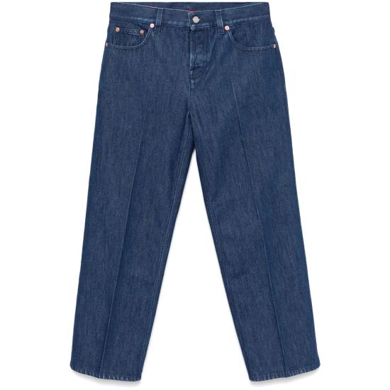 25SS 구찌 라벨 스트레이트 핏 데님 812233 XDC83 4100 BLUE