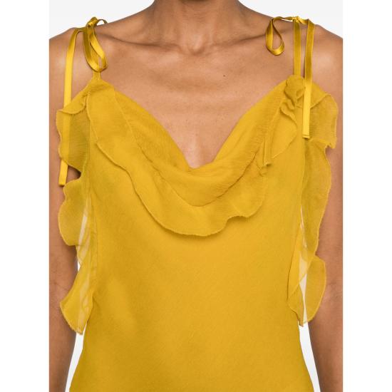 25SS 생로랑 롱 원피스 822651 Y3F22 7789 YELLOW - SAINT LAURENT