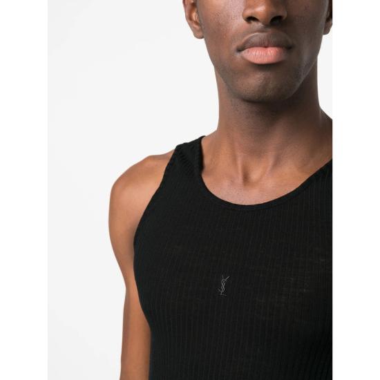 25SS 생로랑 민소매 티셔츠 757294 YBMV2 1000 BLACK - SAINT LAURENT