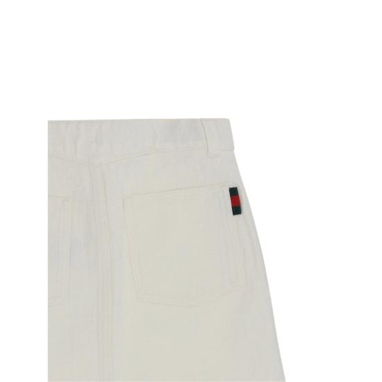 25SS [키즈] 구찌 데님 스커트 808297 XDC56 9692 WHITE - GUCCI