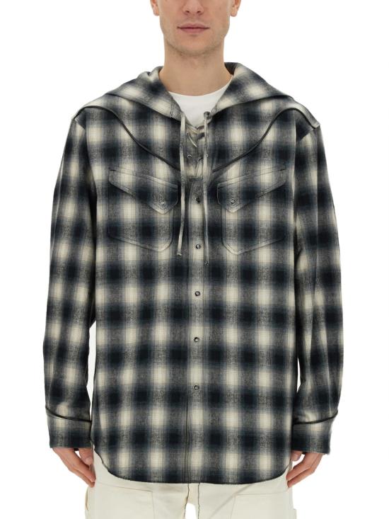  아이에 긴팔 셔츠 NS946 A BLACK WHITE MULTICOLOUR