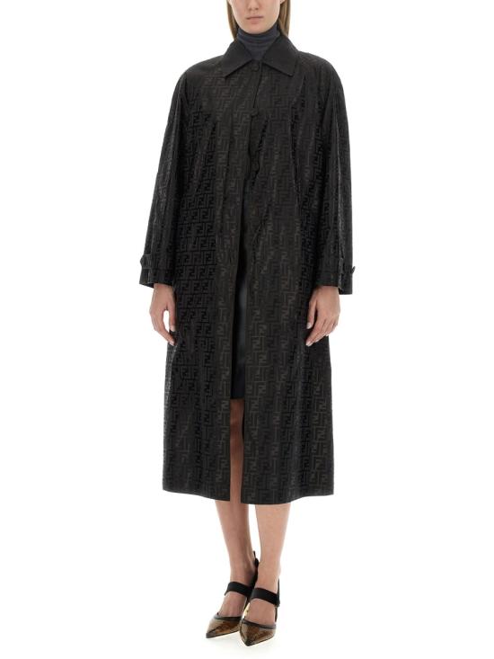 26FW 펜디 컷아웃 웨이스트 레더 스커트 FPD774 AQ31F0GME BLACK - FENDI
