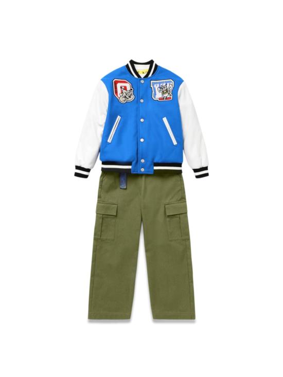  [키즈] 오프화이트 스트레이트 팬츠 OBCF005K F23FAB0015645 BLACK - OFF WHITE