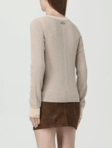 25FW 핑코 가디건 105543A2S3 D23 Beige pelle daino - PINKO