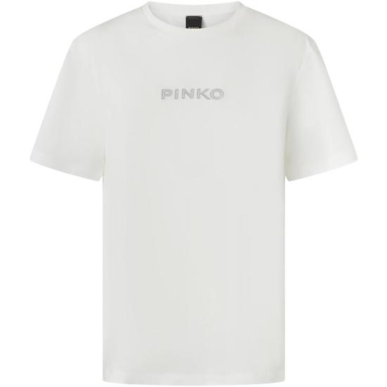 25FW 핑코 반팔 티셔츠 105526A2RM Z05 Bianco biancaneve