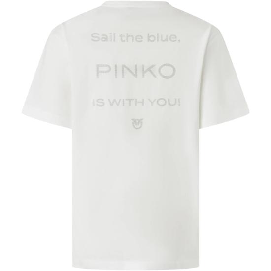 25FW 핑코 반팔 티셔츠 105526A2RM Z05 Bianco biancaneve - PINKO