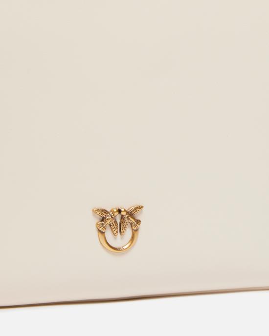 26SS 핑코 토트백 100455A0F1 Z14Q Bianco seta antique gold - PINKO