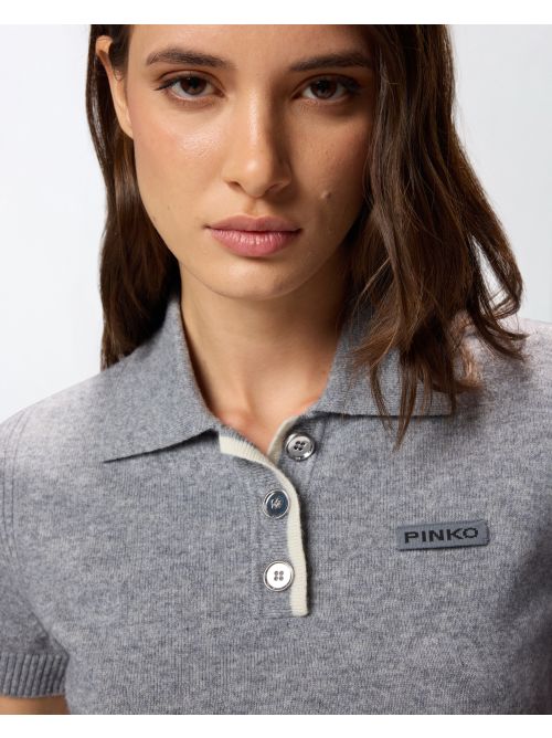 25FW 핑코 폴로 티셔츠 105450A2Q9 II2 Grigio monumento - PINKO