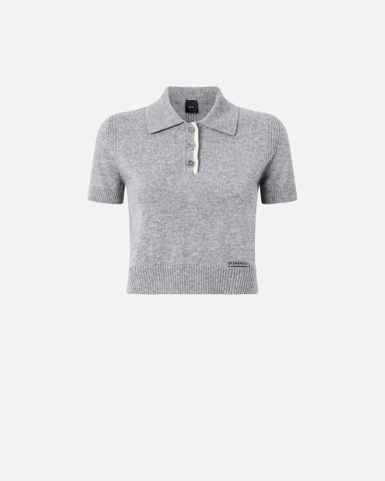 25FW 핑코 폴로 티셔츠 105450A2Q9 II2 Grigio monumento