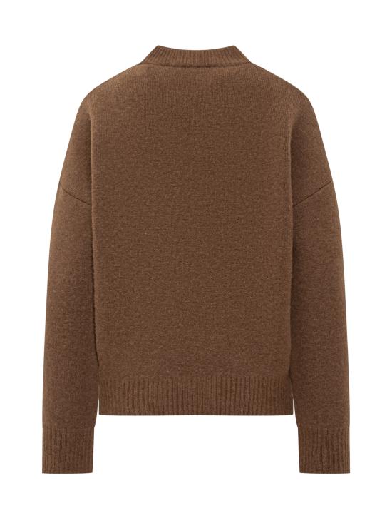 25FW 아미 ADC 크루넥 스웨터 UKS836KN0135 217 HAZELNUT OFF WHITE - AMI