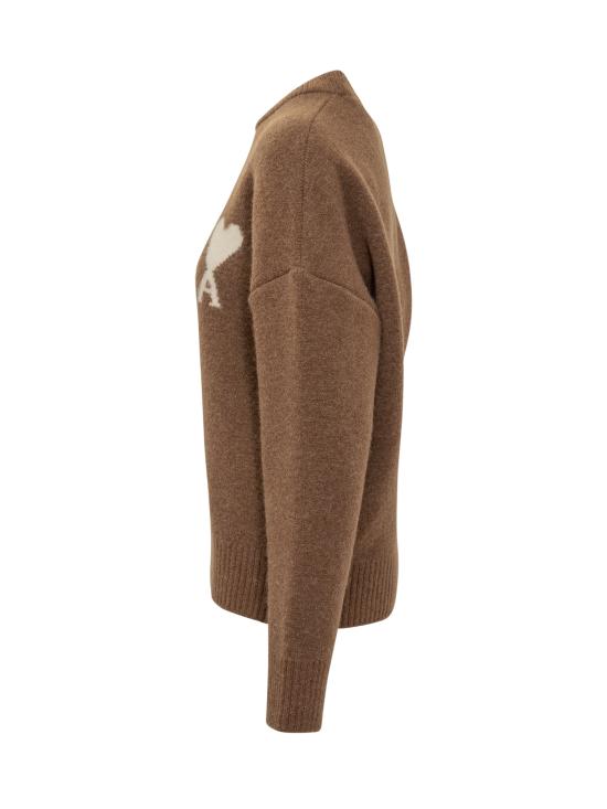25FW 아미 ADC 크루넥 스웨터 UKS836KN0135 217 HAZELNUT OFF WHITE - AMI