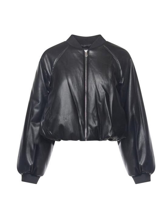 25FW 핑코 가죽 자켓 105372 A2P4Z99 Black