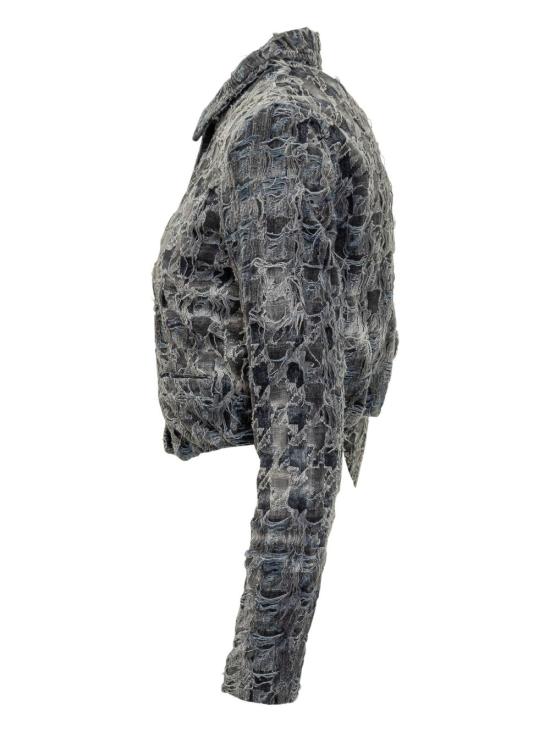 25FW 디젤 DE URSY FSH 하운드투스 타이다이 데님 자켓 A21539 0CEBL02 - DIESEL