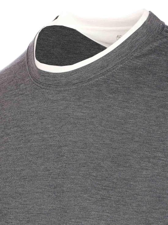 25FW 브루넬로 쿠치넬리 반팔 티셔츠 MH8367427CWD40 Grey - BRUNELLO CUCINELLI