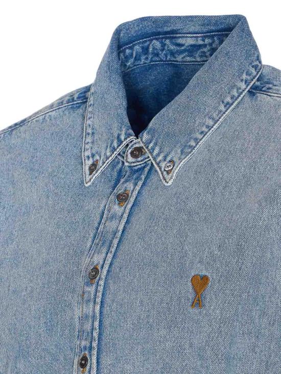  아미 셔츠 USH786DE0056480 Blue - AMI