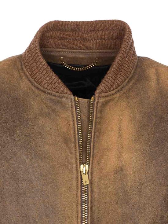 25FW 골든구스 가죽 자켓 GUP02489P00216855260 Brown - GOLDEN GOOSE