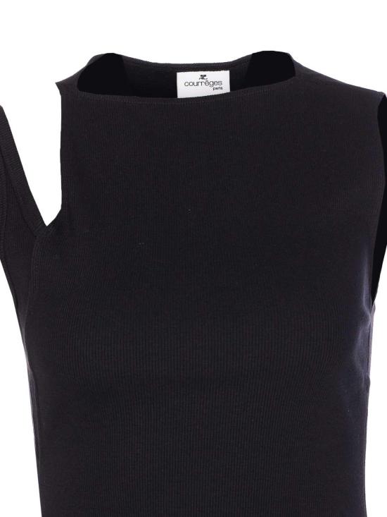 25FW 쿠레쥬 민소매 티셔츠 425JDE146JS01949999 Black - COURREGES