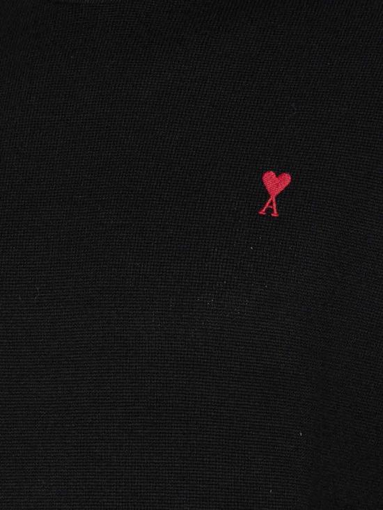  아미 스몰 하트 로고 메리노 울 니트 터틀넥 HKS827001009 Black - AMI