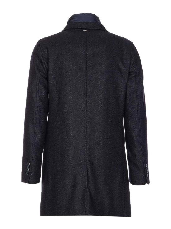 25FW 에르노 헤링본 싱글 브레스티드 코트 CA000216U33457R9200 Blue - HERNO