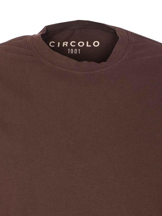 25FW 치르콜로1901 반팔 티셔츠 CN4948679TO Brown - CIRCOLO 1901