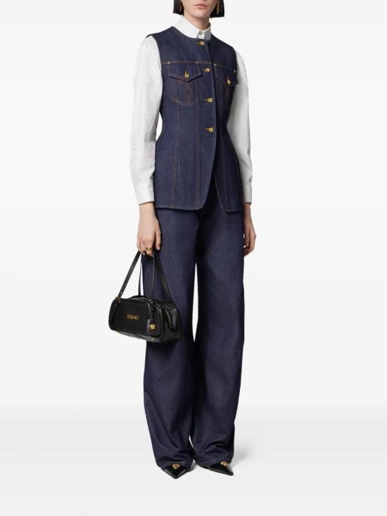 25FW 베르사체 민소매 티셔츠 10208801A15341 BLUE BLACK 1D920 - VERSACE