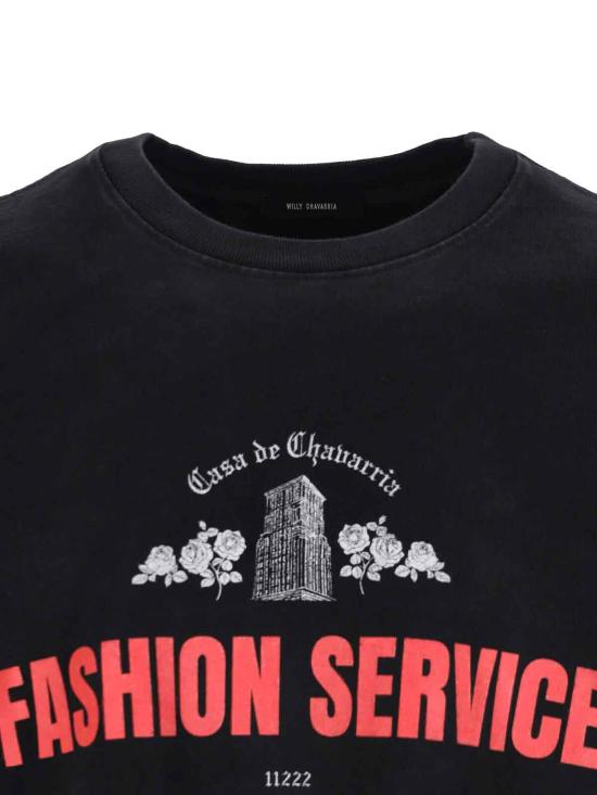 25FW 윌리 차바리아 반팔 티셔츠 WCJSY0143 001 Black - WILLY CHAVARRIA