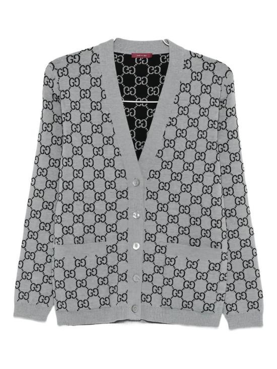 25FW 구찌 리버서블 GG 울 자카드 가디건 798157XKEJP1045 GRAY DOM - GUCCI